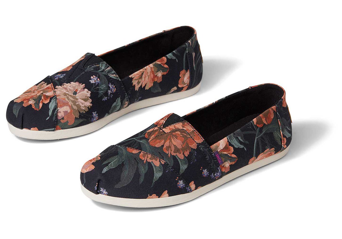 Toms Espadryle Damskie Czarne - Alpargata Bloom Made With Liberty Fabric - 10ENPQLGB